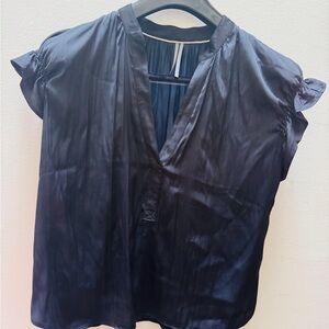 Anthropologie Navy Blouse